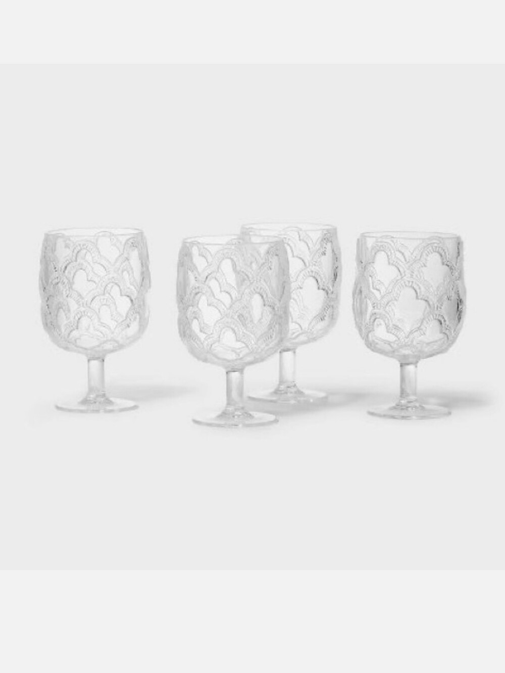 New 4pc. Acrylic Goblets Clear - Roller Rabbit x Target - Picture 2 of 5